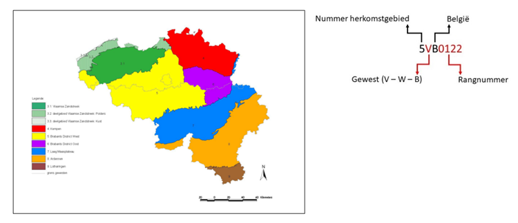 Herkomstgebieden in België tot 2017