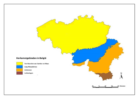 Herkomstgebieden in België na 2017